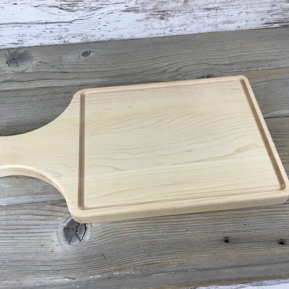 "If You Don't Share" Dog Engraved Maple Paddle Cutting Board with Drip Ring - Picture 5 of 9